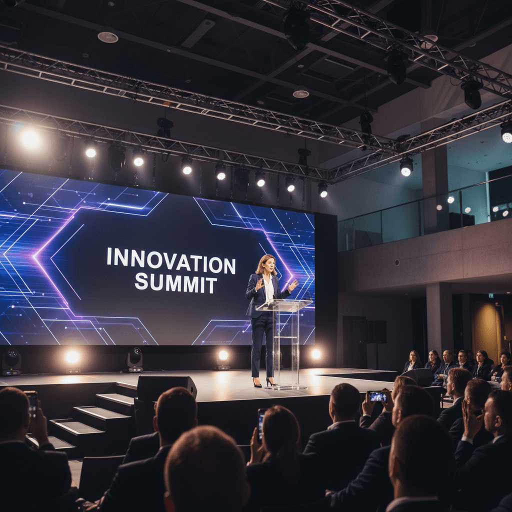 Professional speaker presenting at conference