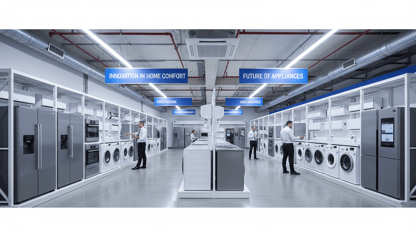 Standard booth display with HVAC products and equipment